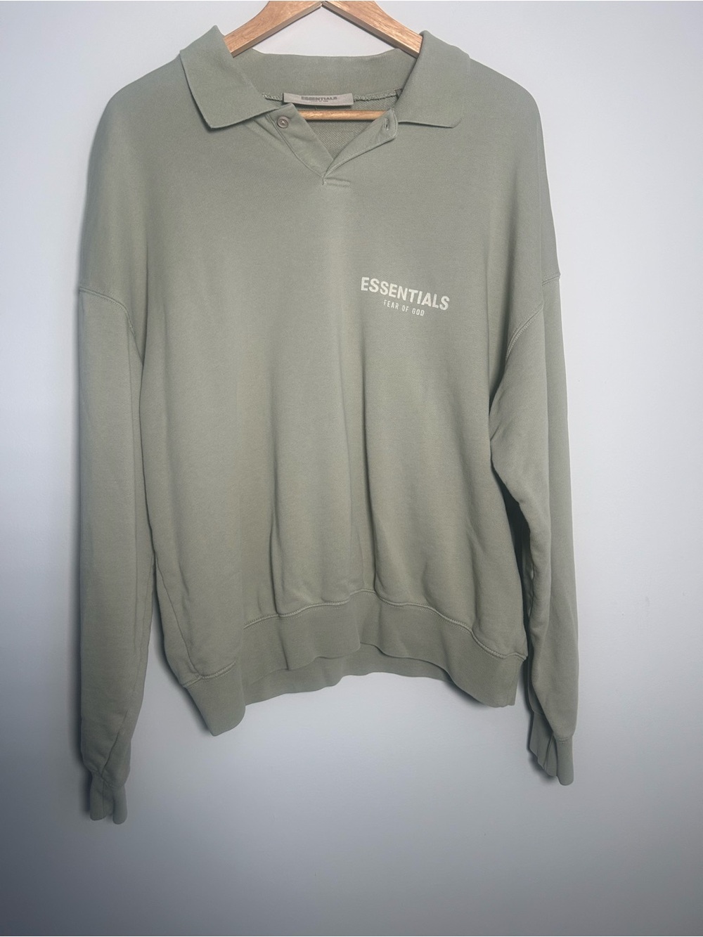 Essentials Sage Green Crewneck pullover Sweatshirt